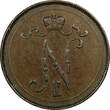 10 Pennia Finland Nicholas II Copper 1907  Mintage-503,000 KM# 14 (298) Uncertified