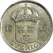 25 Öre Sweden Gustaf V Silver 1917 W   KM# 785 (22 056) Uncertified