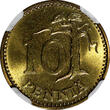Finland Aluminum-Bronze 1966 S 10 Penniä NGC MS67 TOP GRADED BY NGC KM# 46 (038)