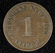 1 Pfennig Germany - Empire Wilhelm II Copper 1889 A  Berlin Mint KM# 1 (26 789) Uncertified