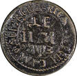 Russian Federation 1707 Denga 1707 RUSSIA PETER I Copper 1/2 Kopek Dark Toned KM# 115 (21 685) Uncertified