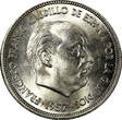 25 Pesetas Spain Francisco Franco 1957 (67)  26.5 mm UNC KM# 787 (21 418) unz