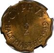 1/2 Piastre Cyprus BRITISH COLONY 1949  NGC MS64 RB 1 YEAR TYPE KM# 29 (054)