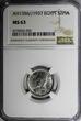 2 Piastres EGYPT Farouk Silver AH1356//1937  NGC MS63 Mintage-500,000 KM#365(025)