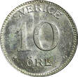 10 Öre SWEDEN Gustaf V Silver 1936 G  Variety : Long 