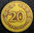 20 Centavos ECUADOR Brass 1942 D  1 Year Type Denver Mint KM# 77.1a (22 994) Uncertified