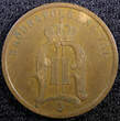 Bronze Sweden Oscar II  1899 EB 2 Ore Large Letters XF+ KM# 746 (23 109) Uncertified