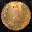 1 Santims LATVIA Bronze 1939  RED Toned UNC KM# 10 (26 657) unz
