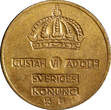 Bronze Sweden Gustaf VI  1959 TS 2 Ore GEM BU Toned KM# 821 (21 955) Uncertified