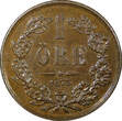 Bronze SWEDEN Oscar II  1873 L A 1 Ore 19.8 mm Unc High Grade KM# 728 (22 249) Uncertified