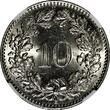 10 Rappen Switzerland Copper-Nickel 1962 B  NGC MS65 NICE BU KM# 27 (032)