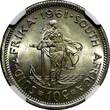 10 Cents South Africa Silver Jan van Riebeeck 1961  NGC MS65 1st Year KM# 60 (43)