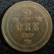 Sweden Oscar II Copper 1879 2 Ore KM# 746  (23 141) Uncertified