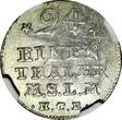 1/24 Thaler Germany MECKLENBURG-STRELITZ Silver 1755 HCB  NGC UNC KM# A64 (024) NGC unz KM