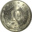 10 Dinara Yugoslavia Copper-Nickel 1977  30mm GEM BU KM# 62 (21 699) Uncertified