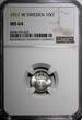 Sweden Gustaf V (1908-1950) Silver 1911 W 10 Ore NGC MS64 GEM BU KM# 780 (023)