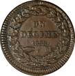Monaco Honore V Copper 1838 CM Decime 1 YEAR TYPE SCARCE KM# 97.1 (13 065) Uncertified