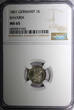 Germany 1 Kreuzer German States BAVARIA Silver 1861  NGC MS65 BU Nice Toned KM# 858 (33)