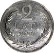 United Kingdom 2 Lati Latvia Silver 1926  NGC UNC DETAILS 2 YEARS TYPE KM# 8 (041) NGC unz DETAILS