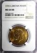 United Kingdom 1 Penny GREAT BRITAIN George V Bronze 1935  NGC MS64 RB NICE TONING KM# 838 (07)