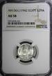 2 Piastres EGYPT Farouk (1936-1952) Silver AH1361//1942  NGC AU58 KM# 365 (024)