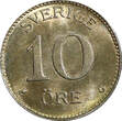 10 Öre SWEDEN Gustaf V Silver 1934 G  UNC TONED KM# 780 (21 903) unz