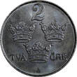 2 Öre Sweden Gustaf V Iron 1948  Choice Unc KM# 811 (851) Uncertified