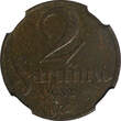 2 Santimi Latvia Bronze 1932  NGC AU DETAILS Last Year Type KM# 2 (016)