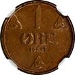 Bronze Norway Haakon VII  1947 1 Ore NGC MS64 BN TOP GRADED BY NGC KM# 367 (097)