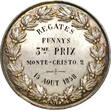 MEDAL FRANCE NAPOLEON III Silver 1858  by Barre.Regattas de Monte-Cristo. 50mm(4)