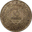 10 Francs Morocco Mohammed V Silver AH1347 (1928)  aUNC Paris Toned Y# 38 (903)