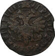 1714 Denga 1714 RUSSIA PETER I Copper 1/2 Kopek 3,75 g. aVF KM# 116 (6897) ss-