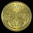 50 Centimes France Aluminum-Bronze 1941  WWII Issue aUNC KM# 894.1 (26 905)