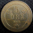 Bronze Sweden Oscar II  1878 5 Ore Mintage-364,000 SCARCE DATE KM# 736 (23 174) Uncertified