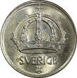 Sweden Gustaf V Silver 1945 G 50 Ore WWII Issue GEM BU KM# 817 (008) Uncertified