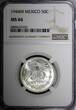 50 Centavos Mexico ESTADOS UNIDOS Silver 1944 M  NGC MS66 GEM BU KM# 447 (041)