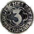 3 Reichsmark Germany Nordhausen Silver PROOF 1927 A  NGC PROOF SCARCE KM52 (015) NGC PP SCARCE