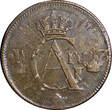 1 SKILLING SWEDEN COPPER 1802  OVERSTRUCK ON 2 ORE S.M. 1743-1768 KM#566 (2435) Uncertified