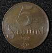 5 Santimi LATVIA	Bronze 1922  HUG Switzerland Mint KM# 3 (28 009) Uncertified