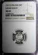 25 Pennia Finland Nicholas II 1917 S  NGC MS65 Grand Duchy KM# 6.2 (022)