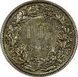 1 Franc Switzerland Copper-Nickel 1969-B  GEM BU COIN Toning KM# 24a.1 (10 838) Uncertified