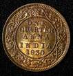 1/4 Anna India-British George V 1930 (C)  Calcutta UNC Toning KM# 512 (27 731) unz