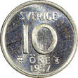 10 Öre Sweden Gustaf VI SILVER 1957  GEM BU COIN KM# 823 (22 096) Uncertified