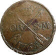 Sweden Adolf Frederick Copper 1768 2 Ore, S.M. Low Mintage-168,000 KM#461 (57) Uncertified
