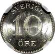 Sweden Gustaf V (1908-1950) Silver 1911 W 10 Ore NGC MS64 GEM BU KM# 780 (023)
