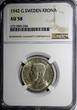 1 Krona SWEDEN Gustaf V Silver 1942 G  NGC AU58 KEY DATE RARE KM# 786.2 (204)