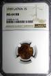 1 Santims LATVIA Bronze 1939  NGC MS64 RB Nice Red Toning BU KM# 10 (110)