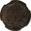 2 Centesimi Italy Vittorio Emanuele II Copper 1867-M  NGC MS61 BN KM# 2.1 (040)