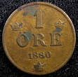 1 Öre Sweden Oscar II Bronze 1880  Large letters KM# 750 (23 151) Uncertified