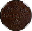 1/12 Skilling SWEDEN Carl XIV Johan Copper 1825  REEDED EDGE NGC MS62 BN KM616(1)